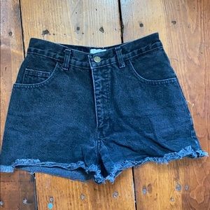 High waisted black shorts
